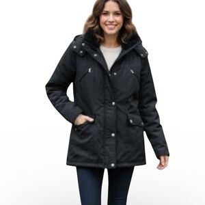 Jessica Simpson Black Utility Hooded Winter Jacket